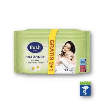 Baby Fresh vlažne maramice kamilica a64 2+1 gratis Baby Fresh vlažne maramice kamilica a64 2+1 gratis