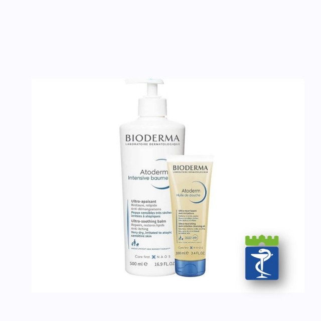 Bioderma Set Atoderm Intenzivni Balzam 500Ml + Atoderm Ulje Za Tuširanje 100Ml Bioderma Set Atoderm Intenzivni Balzam 500Ml + Atoderm Ulje Za Tuširanje 100Ml