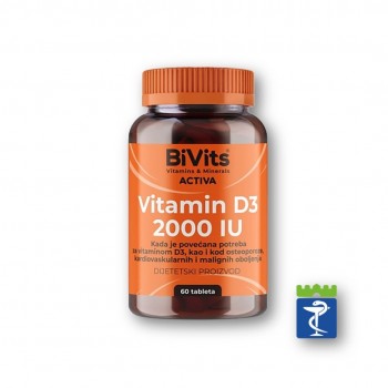 Bivits activa vitamin D3 2000iu tablete a60