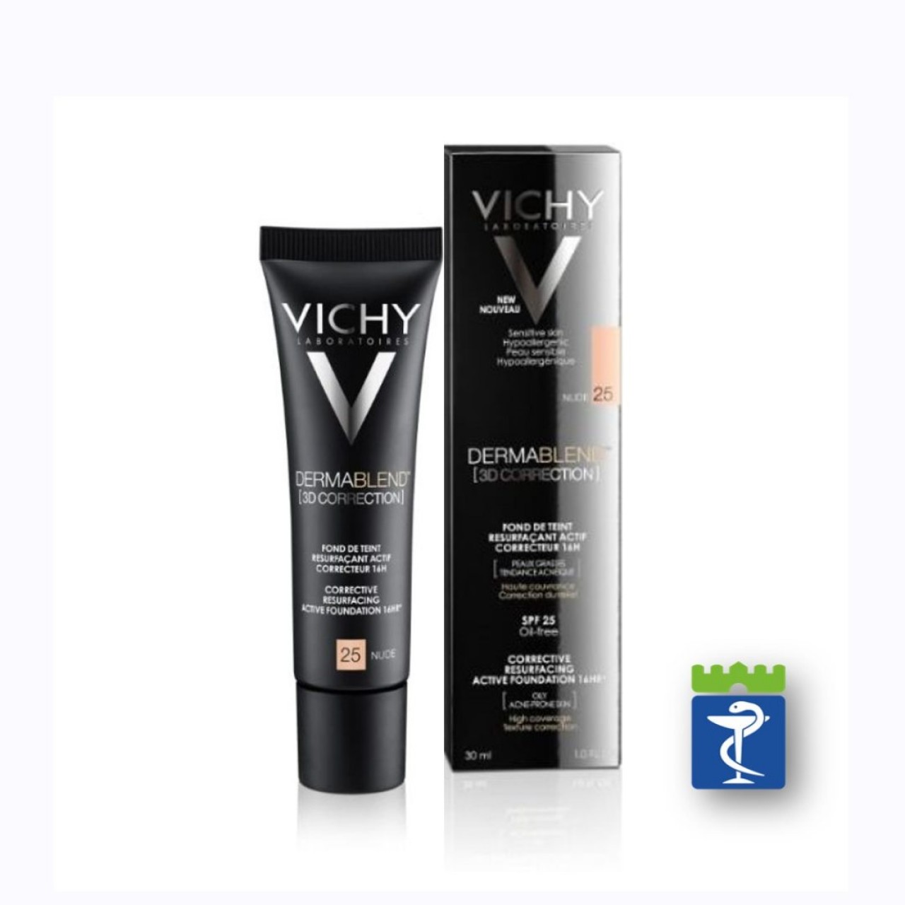 Vichy Dermablend 3D Korektivni Tečni Puder, Nijanse 25 Nude, 30Ml ...