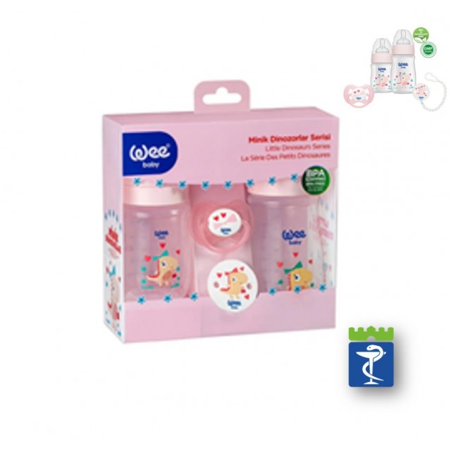 Wee Dino Roze Set Flašica +Varalica +Lančić