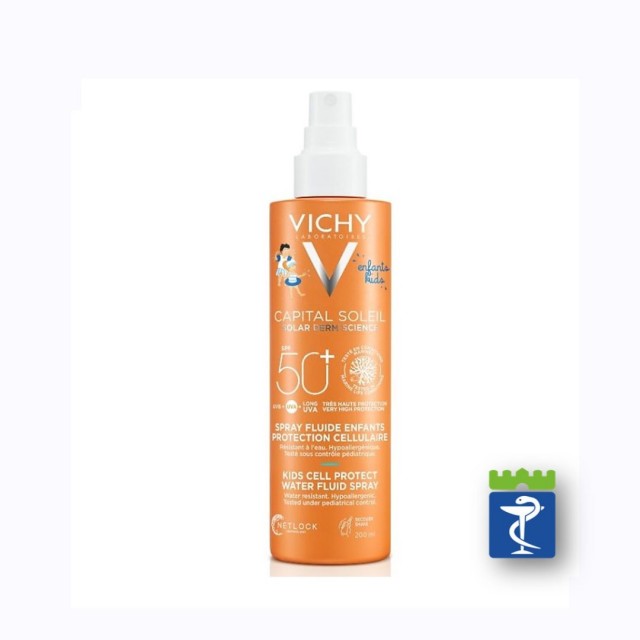 Vichy Capital Soleil Dečji Vodeno-Fluidni Sprej Za Zaštitu Ćelija Kože Spf50+ 200Ml