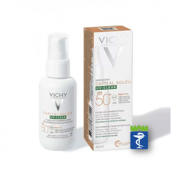 VICHY CAPITAL SOLEIL UV CLEAR SPF 50+ Fluid za zaštitu od sunca protiv nepravilnosti SPF50+ 40ml