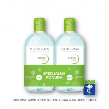 BIODERMA PROMO SEBIUM H2O MICELARNA VODA 500ML + 500ML