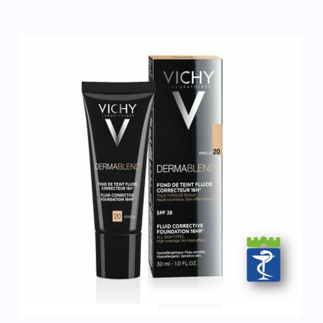 Vichy Dermablend Korektivni Tečni Puder Spf28, Nijanse 20 Vanilla, 30Ml
